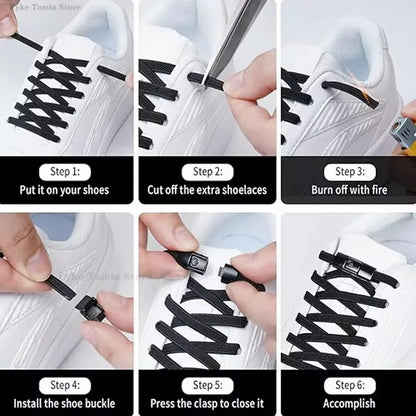 Press-Lock Elastic No-Tie Shoelaces